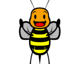 Coloring page Little bee painted byc a t
