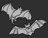Coloring page A pair of bats painted bymaria