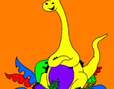 Coloring page Seated Diplodocus  painted byVEKI SE VOZI3