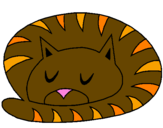 Coloring page Sleeping cat painted bywinney