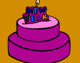 Coloring page New year cake painted byahmad