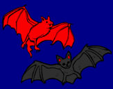 Coloring page A pair of bats painted byShannen