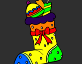 Coloring page Stocking with presents II painted byyoshi