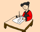 Coloring page Chinese calligraphy painted byOttavia