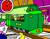 Coloring page Railway station painted bymanan