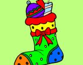 Coloring page Stocking with presents II painted bykelan