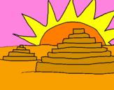 Coloring page Mayan temples painted bykelan