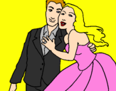 Coloring page The bride and groom painted byhabiba