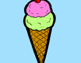 Coloring page Ice-cream cornet painted byMARILIZA