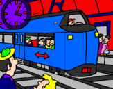 Coloring page Railway station painted bycaue