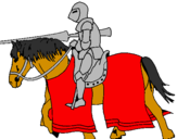 Coloring page Fighting horseman painted bylight knight