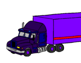 Coloring page Truck trailer painted bycaue