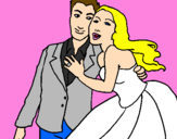 Coloring page The bride and groom painted bystella123