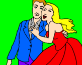Coloring page The bride and groom painted byelisa
