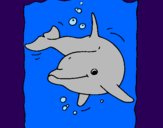 Coloring page Dolphin painted bysayde