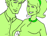 Coloring page Father and mother painted byahmad