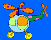 Coloring page Decorated helicopter painted byfabio