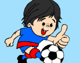 Coloring page Boy playing football painted bybruno
