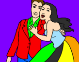 Coloring page The bride and groom painted byXevi-alonso-sanchez