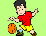 Coloring page Little boy dribbling ball painted byGabriel-alonso-sanchez