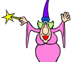 Coloring page Witch casting a spell painted byvic