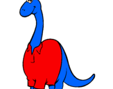 Coloring page Diplodocus with shirt painted byAidan