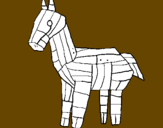 Coloring page Trojan horse painted bynjh