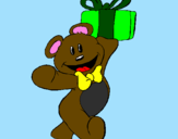 Coloring page Teddy bear with present painted byXevi-alonso-sanchez