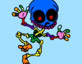 Coloring page Happy skeleton 2 painted bykelan