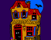 Coloring page Mysterious house II painted byasia