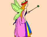 Coloring page Fairy with long hair painted bysilvia