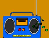 Coloring page Radio cassette 2 painted bykelan