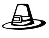 Coloring page Pilgrim hat painted byu