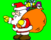 Coloring page Santa Claus with the sack of presents painted byxevi-alonso-sanchez