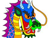 Coloring page Dragon's head painted bykelan