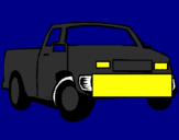 Coloring page Pick-up truck painted byluka