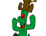 Coloring page Cactus with hat painted bykelan