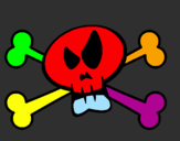 Coloring page Skull painted byharmony