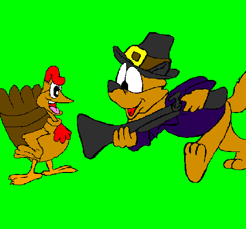 Pilgrim and turkey