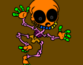 Coloring page Happy skeleton 2 painted byainhoa