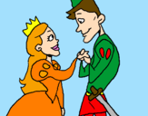 Coloring page Prince and princess looking at each other painted byMADI524