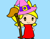 Coloring page Witch Turpentine painted byligia