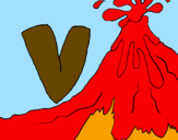 Coloring page Volcano  painted byarmin
