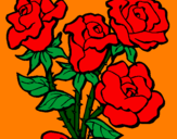 Coloring page Bunch of roses painted byrose