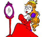 Coloring page Princess and mirror painted byJane