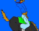 Coloring page Cowboy on horseback painted byjustin