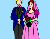 Coloring page The bride and groom III painted bykassi