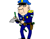 Coloring page Police officer giving a fine painted bynat