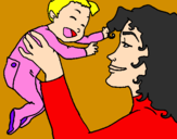 Coloring page Mother and daughter  painted byMADI524