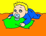 Coloring page Baby playing painted byGIULIA